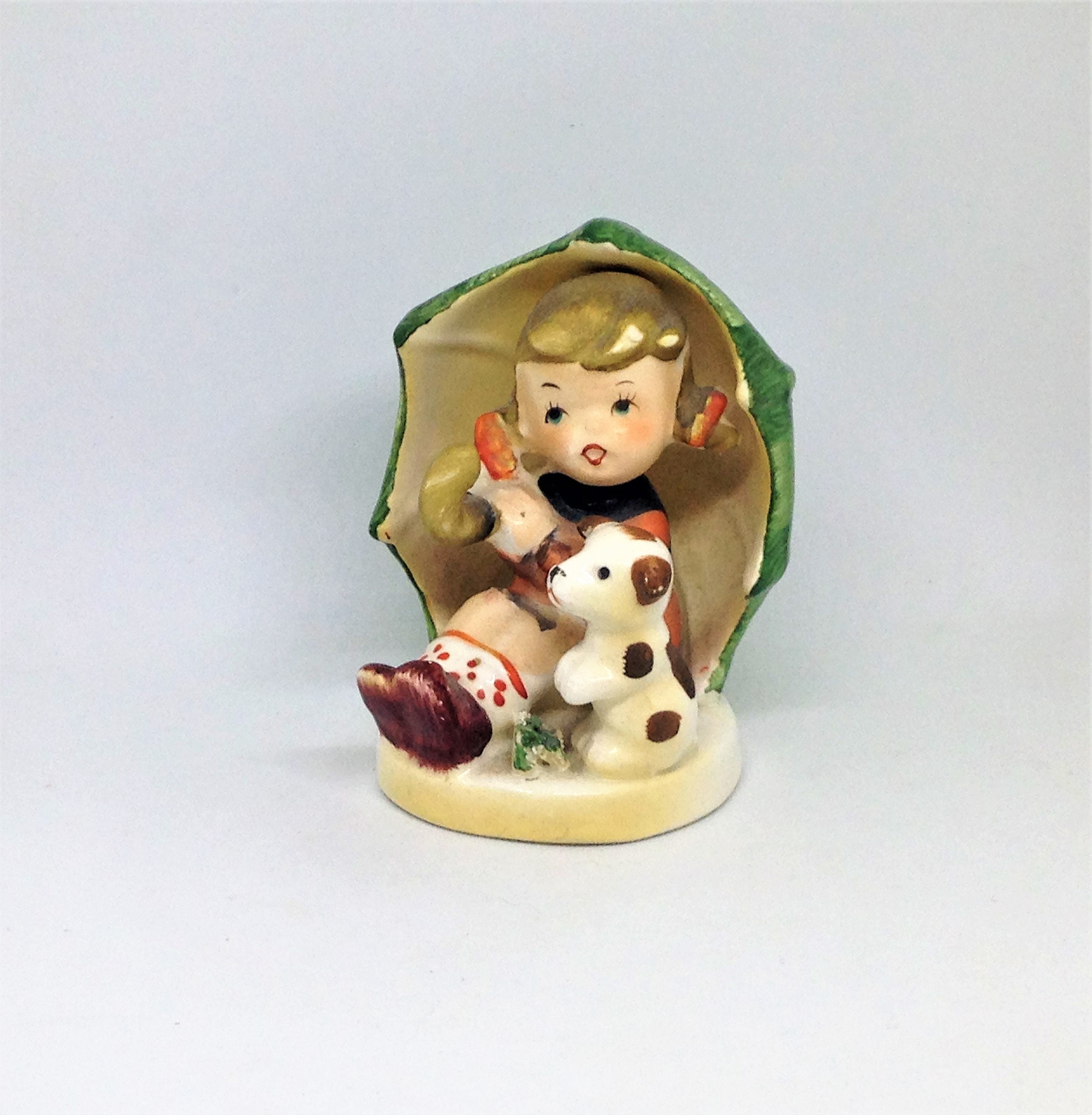 Vintage Lipper Mann Girl Figurine: Umbrella & Dog Statue - Etsy