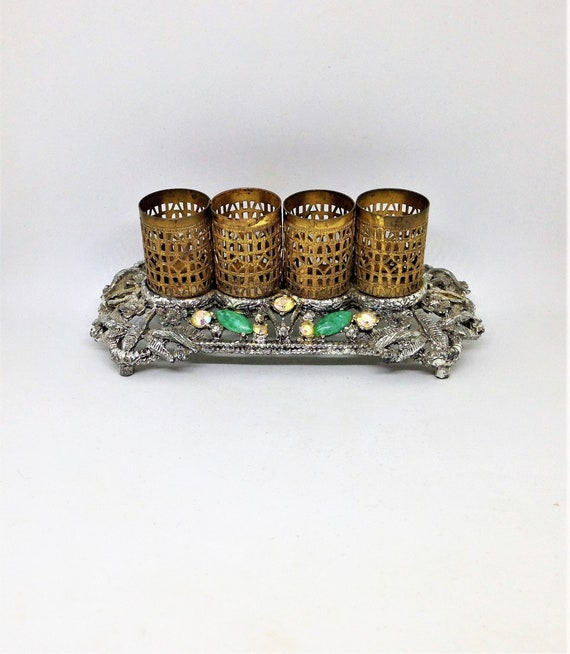 vintage gold lipstick holder Gem
