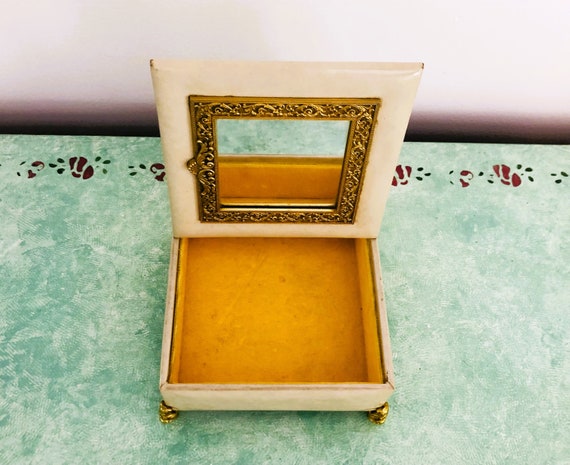 Vintage Jewelry Box, Mirrored Jewel Box, Vanity B… - image 5