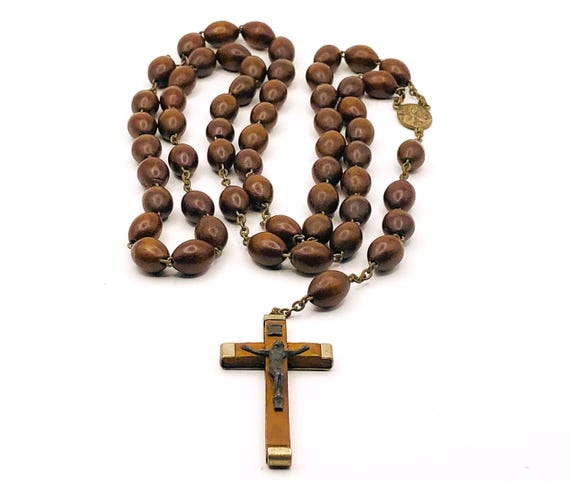 Prayer Beads Large Wooden Rosary Beads Wood Rosary Prayer Rope