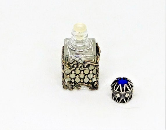 Antique Perfume, Mini French Perfume Bottle, Meta… - image 5