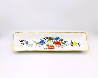 Plato para alfileres de porcelana fina Aynsley vintage: Bandeja con diseño Famille Rose