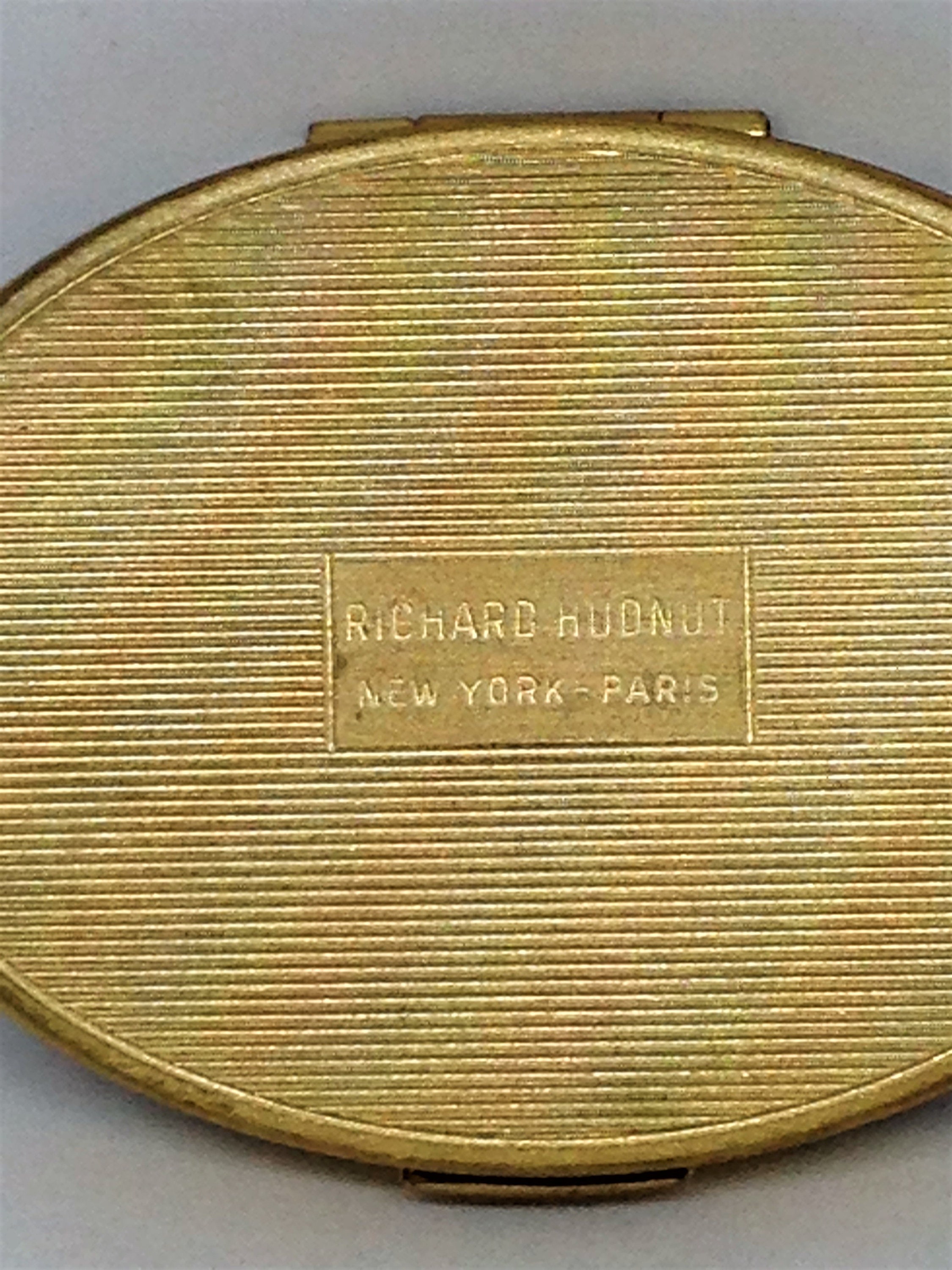 Gold Oval Compact, Richard Hudnut, New York Paris, Mid