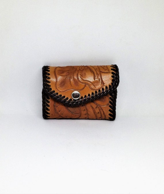 Vintage Tooled Leather, Leather Key Wallet, 6 ring