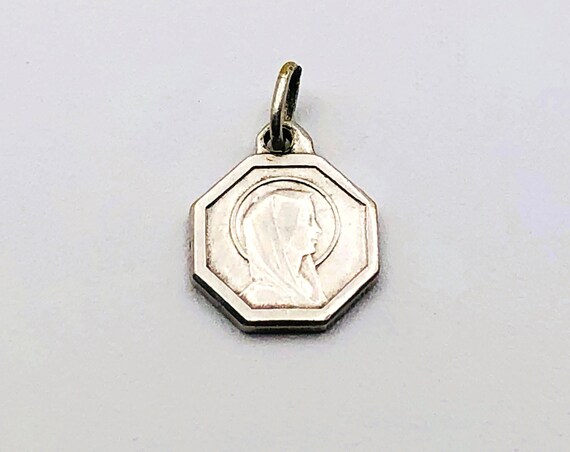 Médaille métal Apparition de Lourdes et Vierge