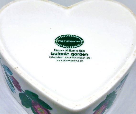 Vintage Heart Box, Heart Jar, Vanity Jar, Botanic… - image 5