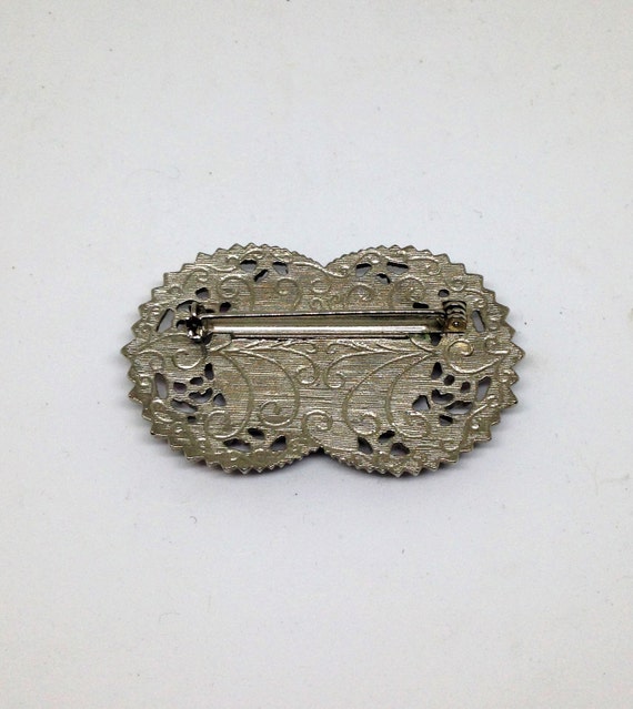 Vintage Mother of Pearl Brooch, Mother of Pearl C… - image 5