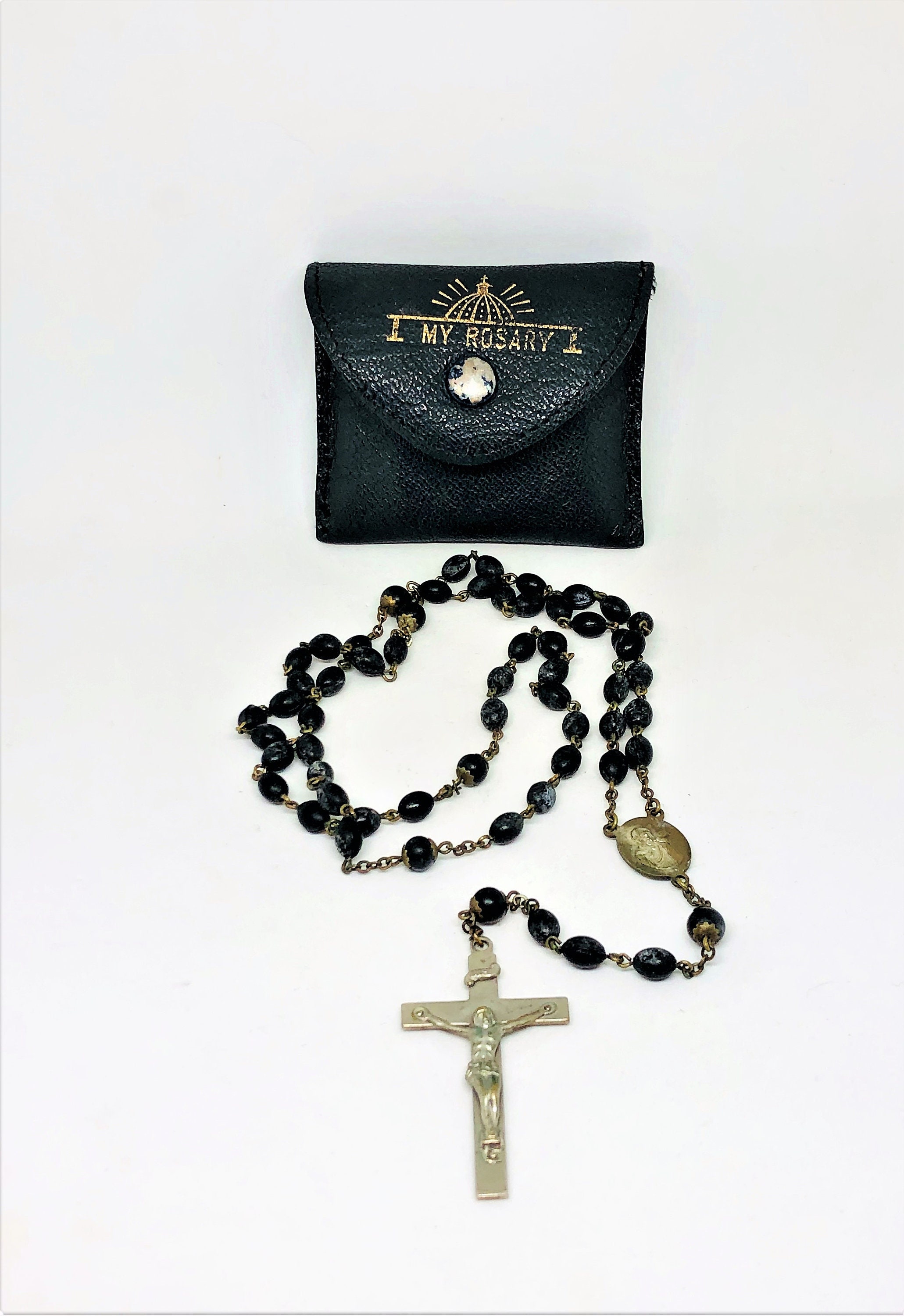 アクセサリー Vintage Black Rosary Necklace Vintage Black Rosary Necklace
