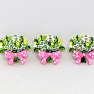 Protège-boutons vintage pour bouquet de fleurs - Lot de 3
