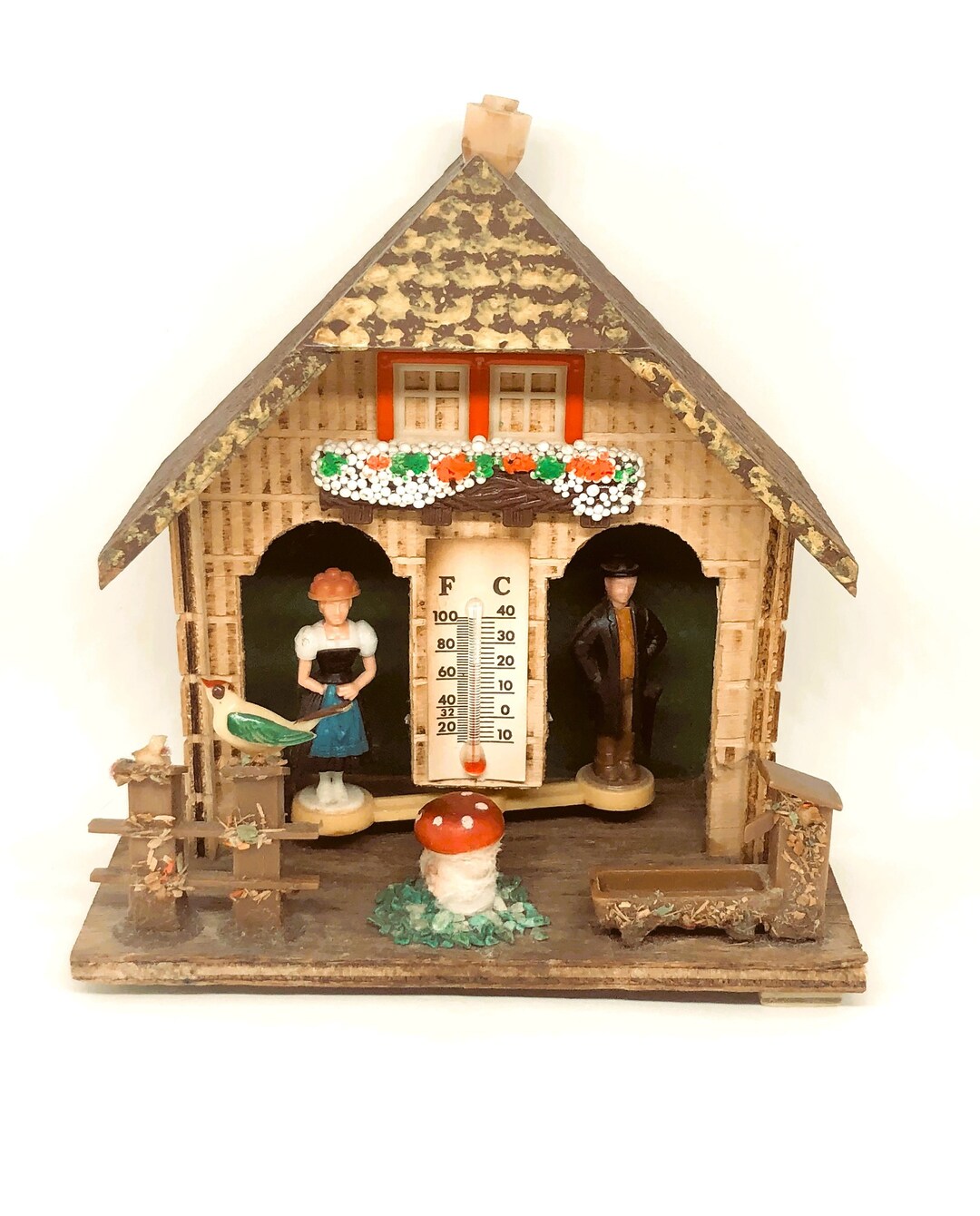 Vintage German Thermometer Vintage German Wooden Weather Etsy