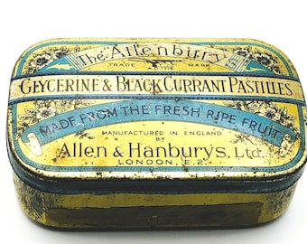 Vintage Allen & Hanburys Pastilles Tin, Black Currant Glycerine