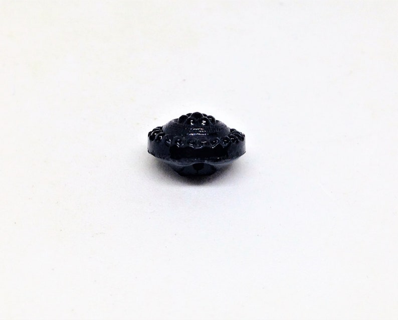 7 Black Buttons Black Shank Buttons Raised Bead Buttons Jewelry Button Vintage Button Lot Black Buttons Ornamental Buttons