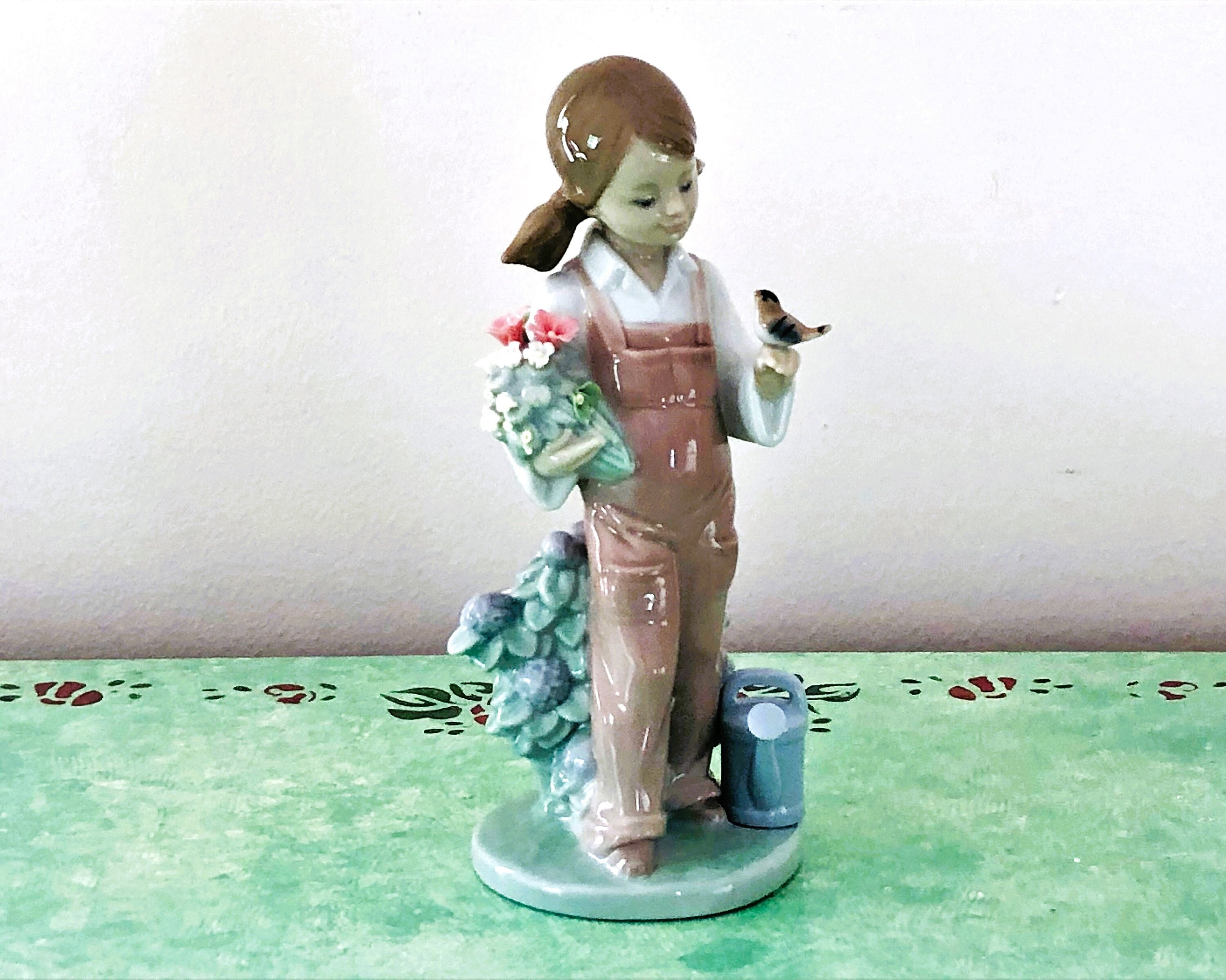 Vintage Lladro Lladro Girl With Bird Lladro Garden Girl Etsy