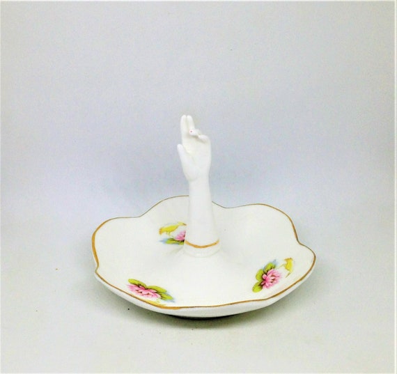 vintage ring dish hand - Gem