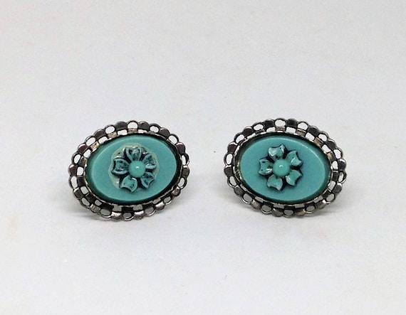 Turquoise screw back earrings hotsell
