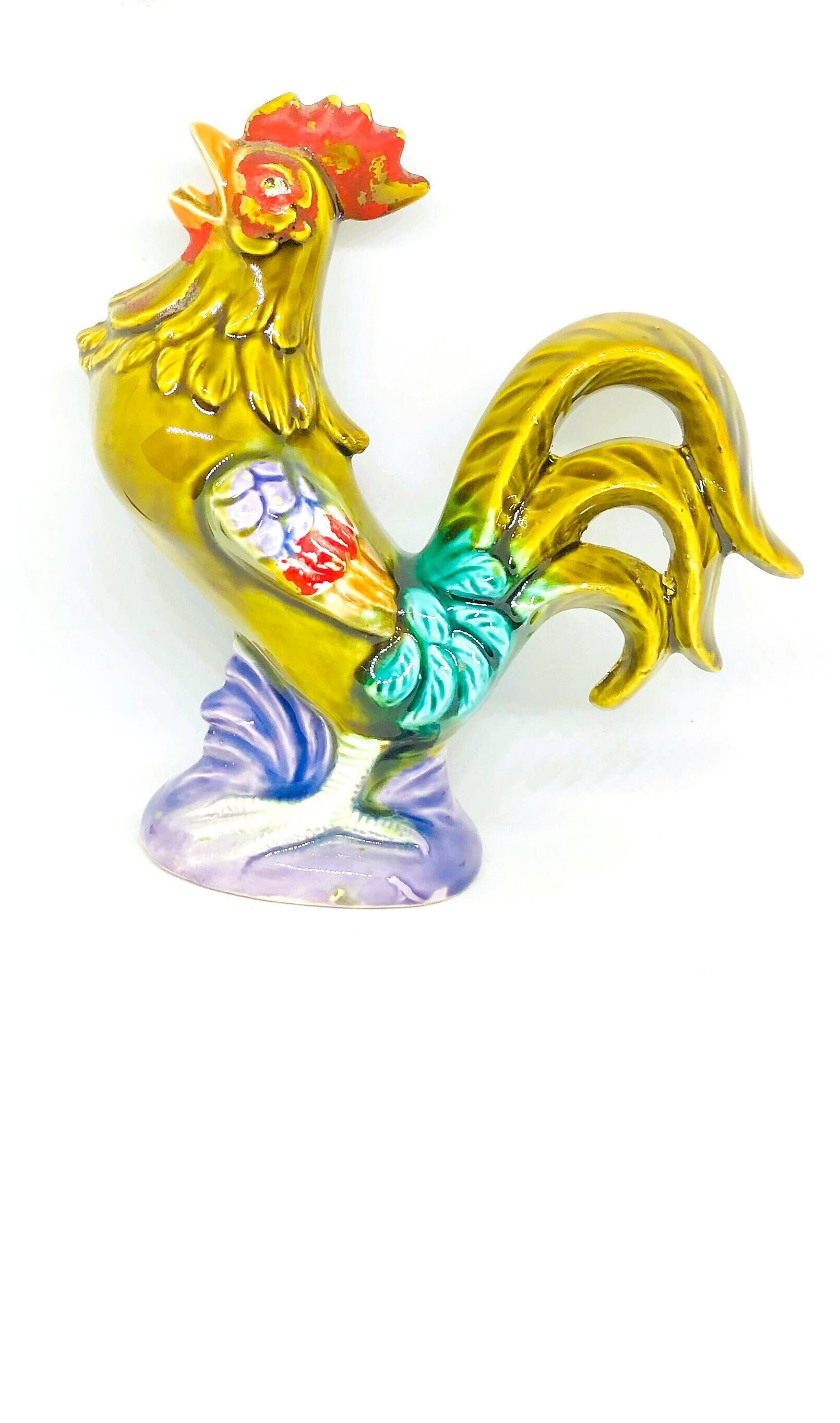 * vintage rooster ❀ イースターの ニワトリさん Vintage Japan Rooster Figurine: Hand Painted Farmhouse Decor - Etsy