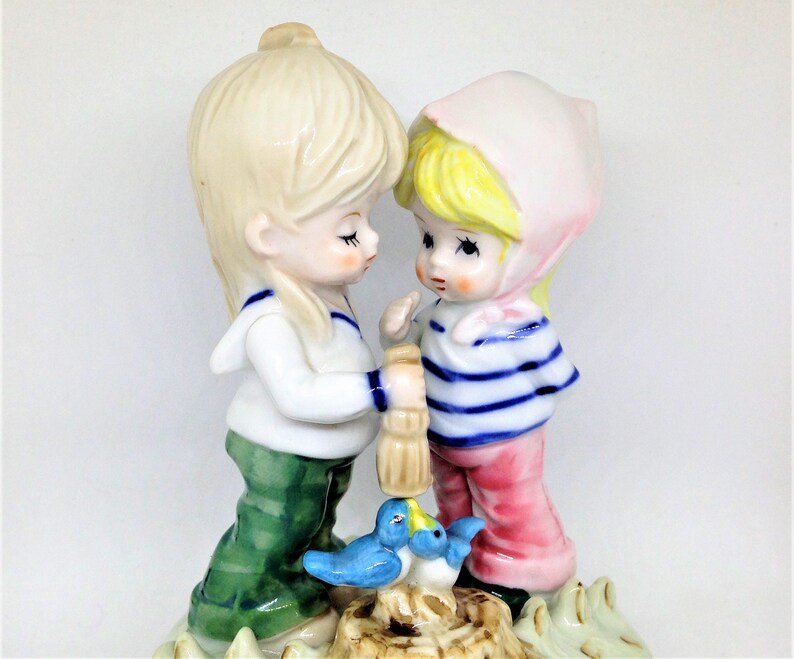 Vintage Music Box Musical Figurine Boy Girl Music Box Etsy