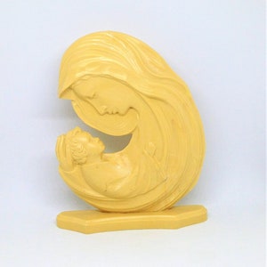 Vintage Zelluloid-Ikone, religiöse Ikone, Maria-Jesus-Ikone, Madonna-Jesus-Plakette, gesegnete Mutter Jesus, Maria-Baby-Jesus, religiöse Kunst
