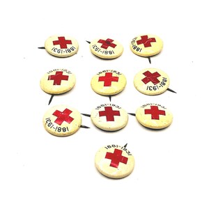 Vintage Red Cross Pin - Etsy