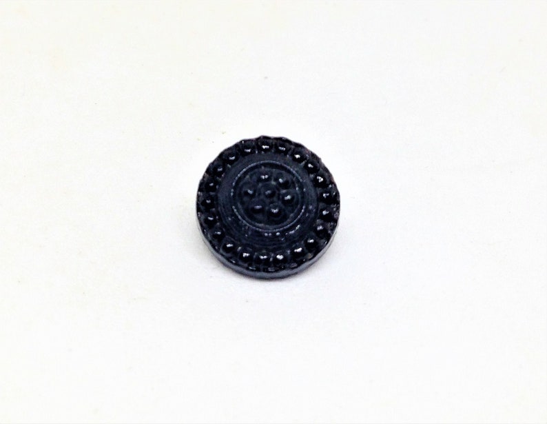 7 Black Buttons Black Shank Buttons Raised Bead Buttons Jewelry Button Vintage Button Lot Black Buttons Ornamental Buttons