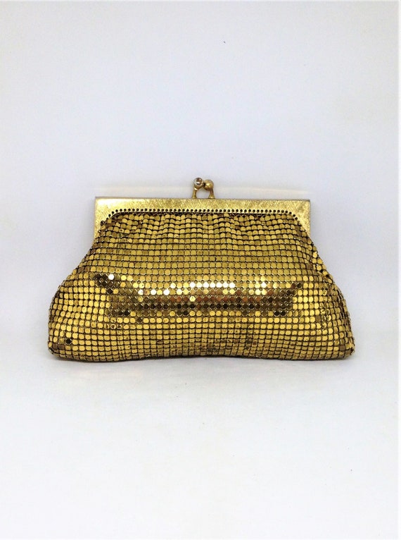 Vintage Whiting and Davis, Gold Mesh Purse, Gold … - image 2