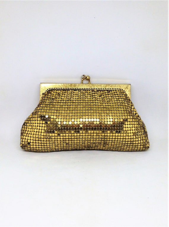 Vintage Whiting and Davis, Gold Mesh Purse, Gold … - image 2