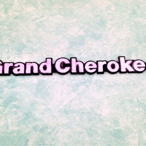 Vintage Grand Cherokee Car Emblem: Auto Ornament (9.5&quot; x 1&quot;)