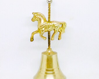 5インチアンティーク真鍮製馬鈴、乗馬用装飾、馬好きの方へのギフト