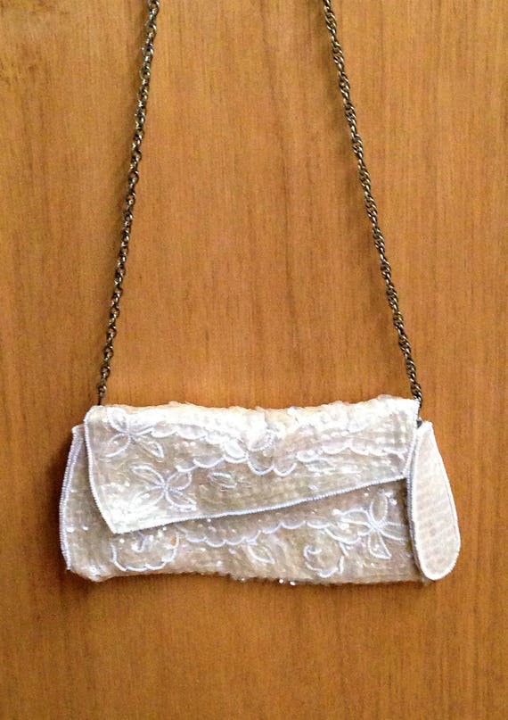 Vintage La Regale, Ivory Beaded Evening Bag, Ivor… - image 4