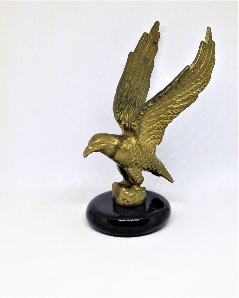 Vintage Brass Eagle Figurine Eagle Marble Base Solid Brass Etsy
