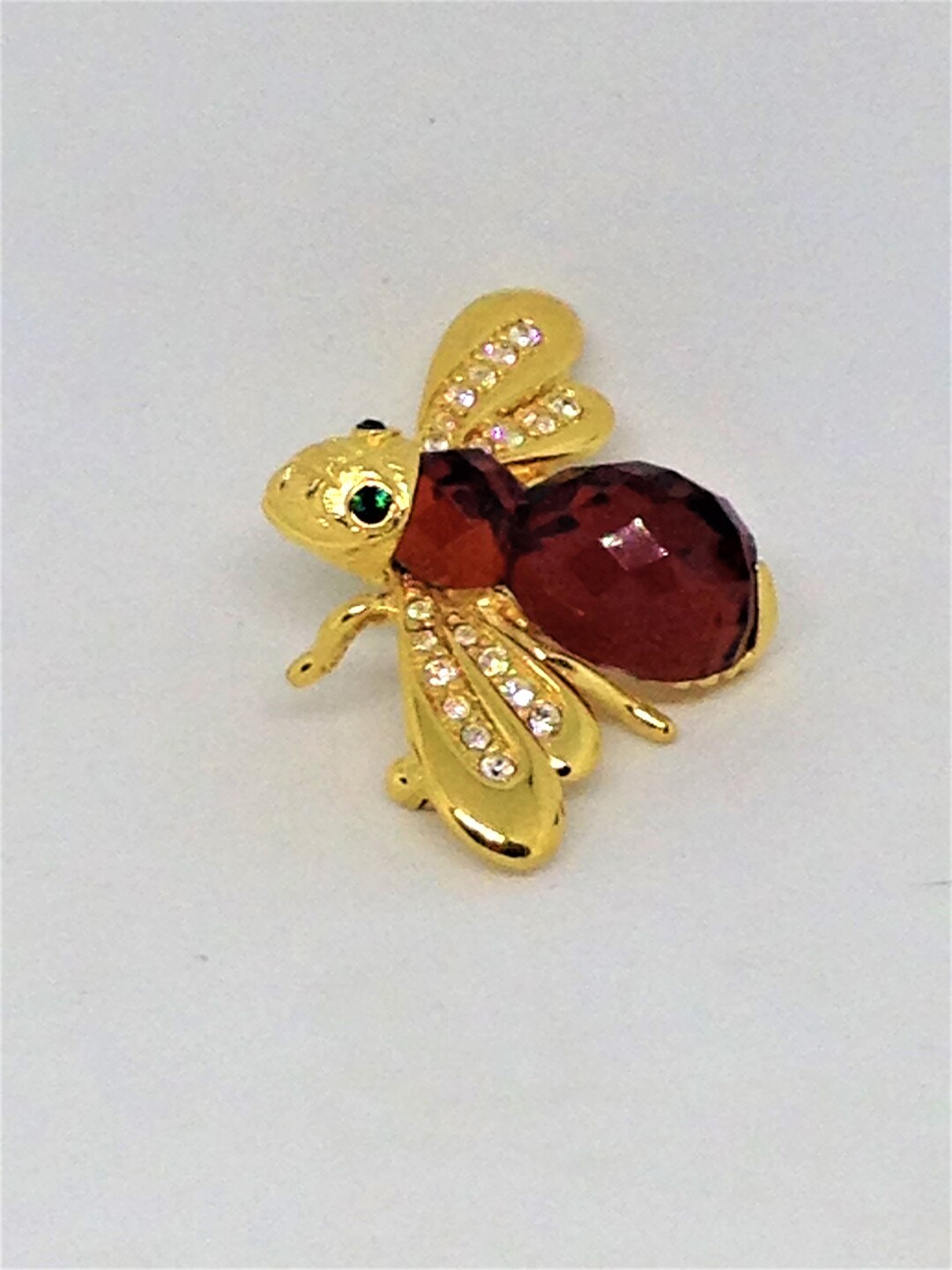 Vintage Joan Rivers Bee Brooch Bumble Bee Topaz Faceted Etsy