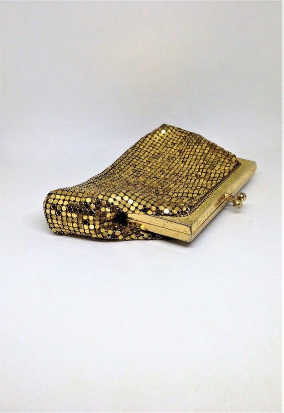 Vintage Whiting and Davis, Gold Mesh Purse, Gold … - image 7