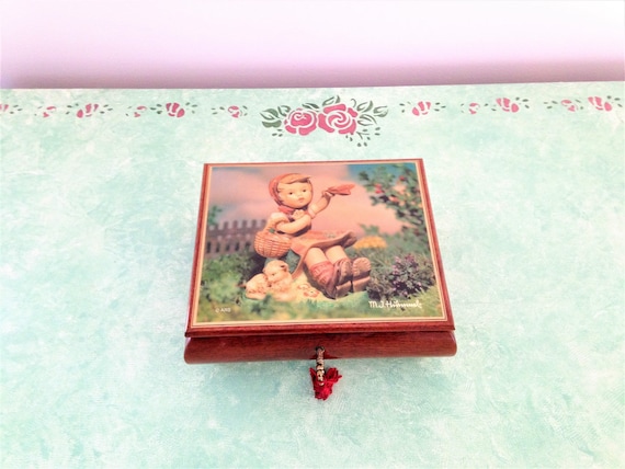 Vintage Hummel Music Box: Reuge Wood Box, Plays 