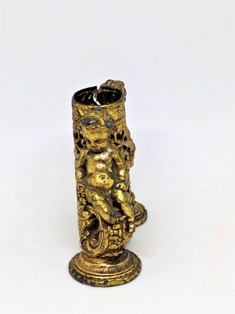 French Ormolu Vintage Cherub Lipstick Holder Brass Etsy