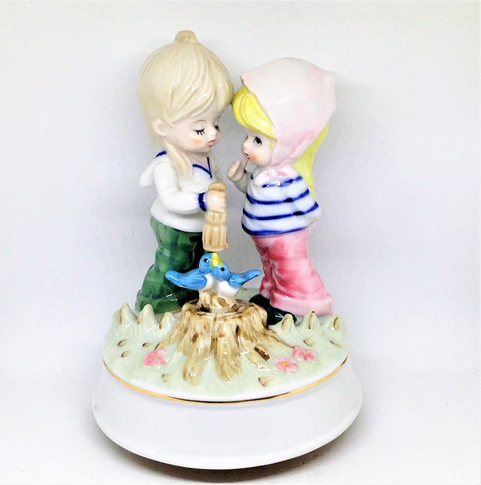 Vintage Music Box Musical Figurine Boy Girl Music Box Etsy