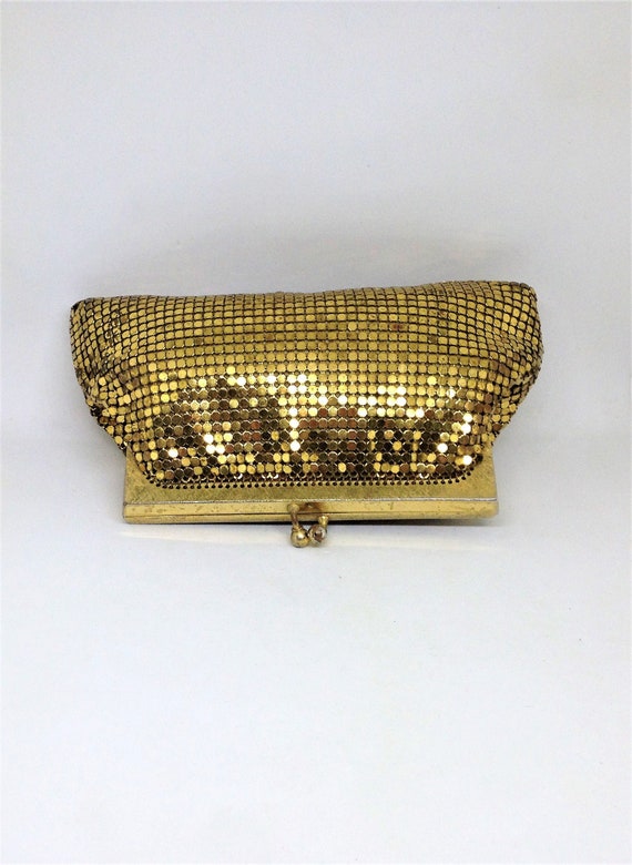 Vintage Whiting and Davis, Gold Mesh Purse, Gold … - image 4