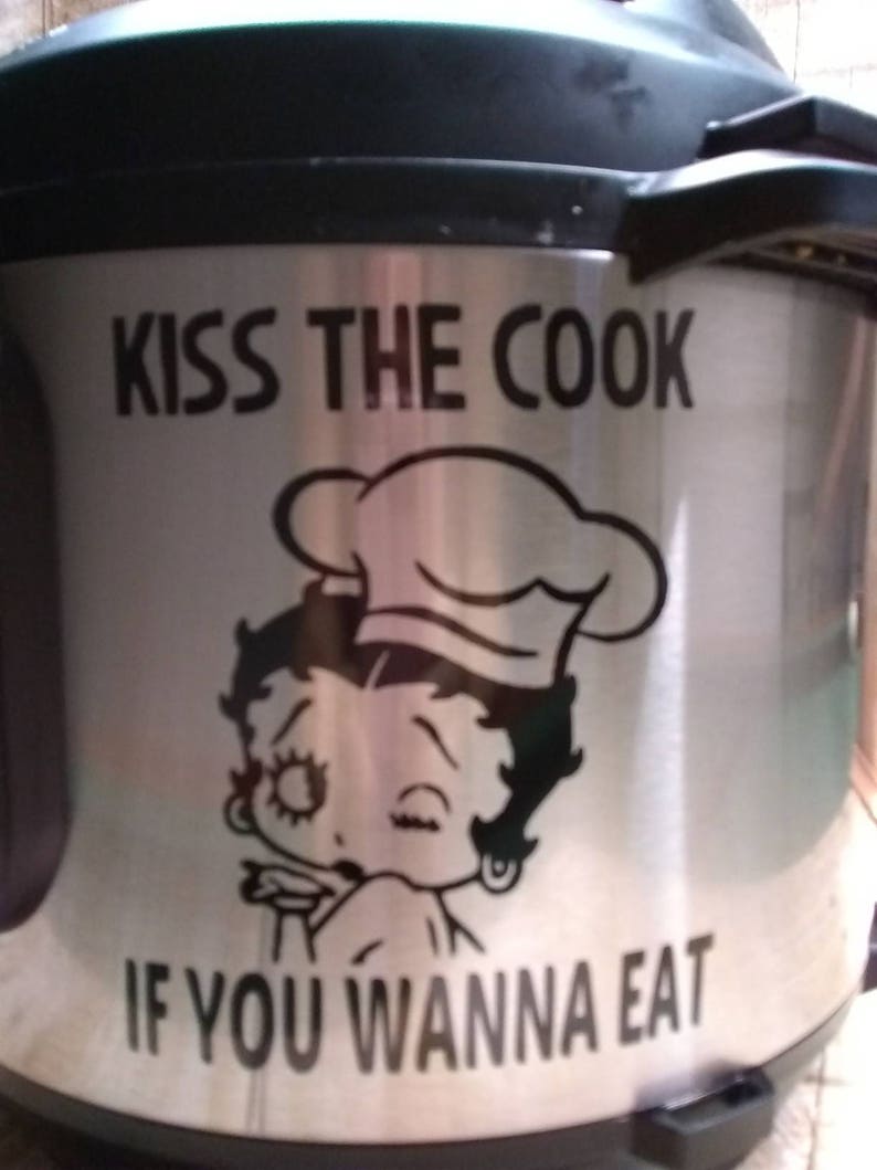 Betty Boop Theme Mom Kiss the Cook Instant Pot Decal,Microwave IP Decal Betty Boop Cartoon Beauty Mother/'s Day