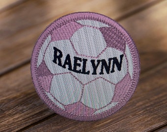 Personalized Soccer Patch, 3, 4, or 5 inch Embroidered Patch, Iron On, Sew On, Perfect for Backpack, jackets and shirts