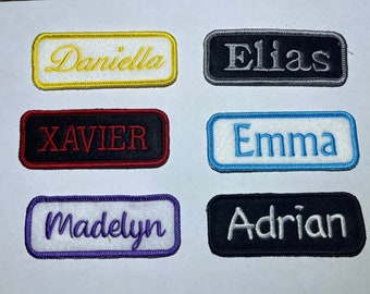 Name tag 1.5”x4” Embroidered Patch Iron On or Sew On Jacket Patch Backpack patch Custom Embroidered Uniform Name Tag