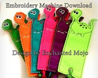 Dinosaur Book Mark In the Hoop Embroidery Machine File Download