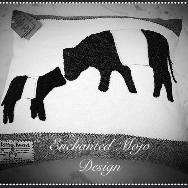 Belted Galloway & Calf Raw Edge  Applique Embroidery Machine Download pes dst ext hus