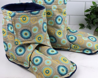 Microwave Heated Slipper Booties for Relaxation and Comfort due to Cold or Painful Feet. (Set of 2) Heating Pad Warmers for Feet!