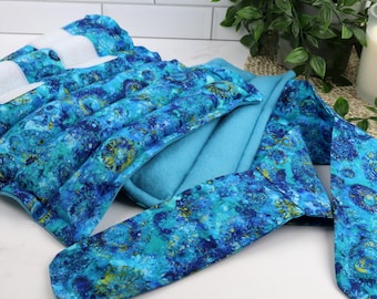 Microwave Heating Pad for Knee Discomfort and Relief due to Sports Injuries and More! Reusable Flax Rice Pack. Therapeutic Moist Heat.