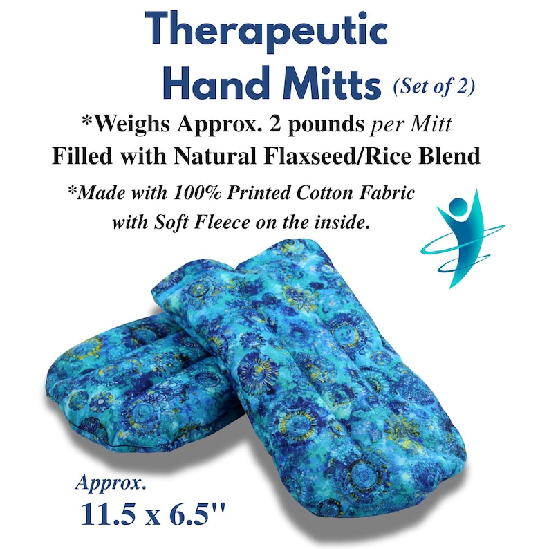 Heat Therapy Hand Warming Mitts. Microwaveable Flax & Rice Bag. (Set of 2) Bild 2