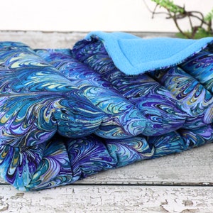 XL Extra Large Heating Pad. Flax & Rice Body Warmer. Reusable Microwave Hot Cold Pack. 1- Blue Tranquility