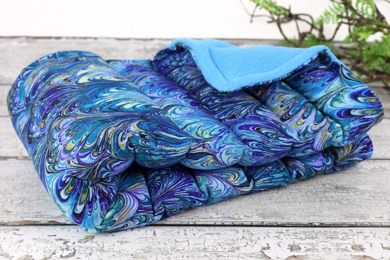 XL Extra Large Heating Pad. Flax & Rice Body Warmer. Reusable Microwave Hot Cold Pack. 1- Blue Tranquility