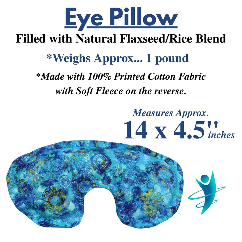 Weighted Eye Pillow filled with Flaxseed & Rice. Microwave Heating Pad or Cool Compress. Self Care, Yoga Eye Pillow, FREE Shipping! image 2