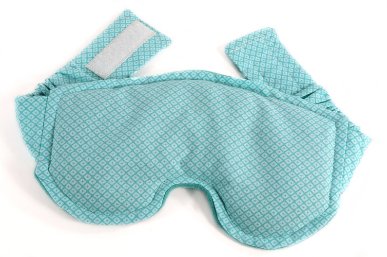 Eye & Sinus Rice Heating Pad or Cool Pack for Relief Great Spa Gift for Her Eye Pillow includes adjustable Straps. 6- Aqua Reprieve