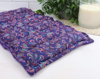 Large Heating Pad. Microwavable Flax/Rice Hot Cold Pack. Reusable for Muscle Discomfort, Relaxation and Relief. (Size & Fabric Options)