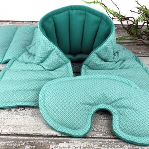 Relaxation Gift Set. Microwave Neck Wrap, Large Heating Pad & Eye Pillow. Fabric and Set Options Available image 9